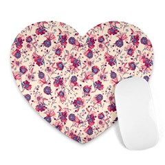 Floral Pattern Heart Mousepads by ValentinaDesign