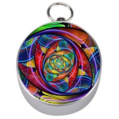 Eye Of The Rainbow Silver Compasses by WolfepawFractals