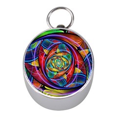 Eye Of The Rainbow Mini Silver Compasses by WolfepawFractals