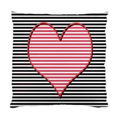 Heart Stripes Symbol Striped Standard Cushion Case (one Side) by Nexatart