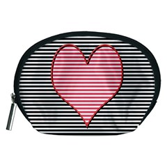 Heart Stripes Symbol Striped Accessory Pouches (medium)  by Nexatart