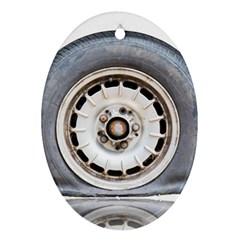 Flat Tire Vehicle Wear Street Ornament (oval) by Nexatart