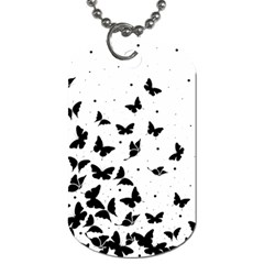 Butterfly Pattern Dog Tag (one Side) by Valentinaart