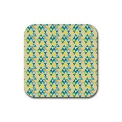 Colorful Triangle Pattern Rubber Coaster (square)  by berwies