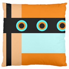 Orange, Aqua, Black Spots And Stripes Standard Flano Cushion Case (one Side) by digitaldivadesigns