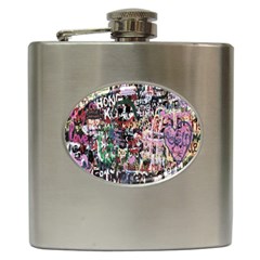 Graffiti Wall Pattern Background Hip Flask (6 Oz) by Nexatart