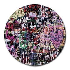 Graffiti Wall Pattern Background Round Mousepads by Nexatart