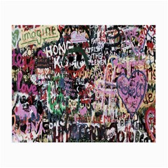 Graffiti Wall Pattern Background Small Glasses Cloth (2-side) by Nexatart