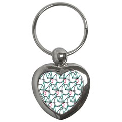 Bicycle Cycling Bike Green Sport Key Chains (heart)  by Mariart