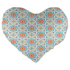 Star Sign Plaid Large 19  Premium Flano Heart Shape Cushions by Mariart