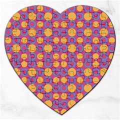 Colorful Geometric Polka Print Jigsaw Puzzle (heart) by dflcprints