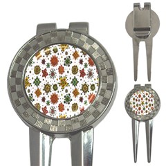 Flower Floral Sunflower Rose Pattern Base 3-in-1 Golf Divots by Mariart