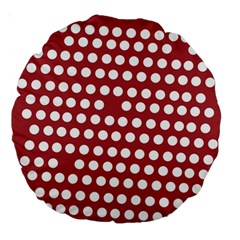 Pink White Polka Dots Large 18  Premium Round Cushions by Mariart