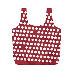 Pink White Polka Dots Full Print Recycle Bags (m)  by Mariart