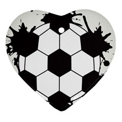 Soccer Camp Splat Ball Sport Heart Ornament (two Sides) by Mariart