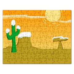 Sunrise Sunset Desert Sun Light Orange Ice Snow Rectangular Jigsaw Puzzl by Mariart