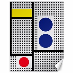 Watermark Circle Polka Dots Black Red Yellow Plaid Canvas 36  X 48   by Mariart