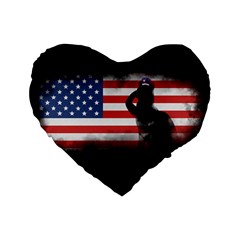 Honor Our Heroes On Memorial Day Standard 16  Premium Heart Shape Cushions by Catifornia