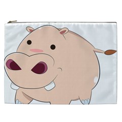 Happy Cartoon Baby Hippo Cosmetic Bag (xxl)  by Catifornia