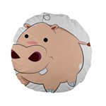 Happy Cartoon Baby Hippo Standard 15  Premium Round Cushions Front