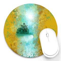 Turquoise River Round Mousepads by digitaldivadesigns