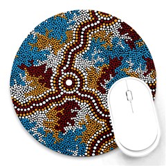 Aboriginal Art – Wetland Dreaming Round Mousepads by hogartharts