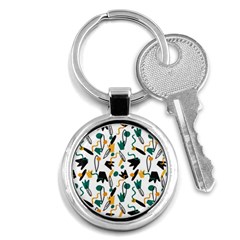 Flowers Duck Legs Line Key Chains (round)  by Mariart