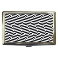 Escher Striped Black And White Plain Vinyl Cigarette Money Cases by Mariart