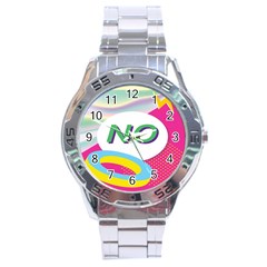 Lightning Polka Dots Circle Pink Waves Behance Feelings Beauty Stainless Steel Analogue Watch by Mariart