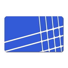 Line Stripes Blue Magnet (rectangular) by Mariart