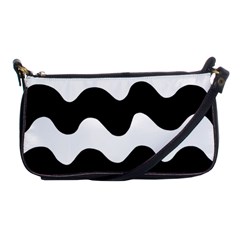 Lokki Cotton White Black Waves Shoulder Clutch Bags by Mariart