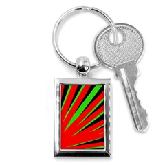 Rays Light Chevron Red Green Black Key Chains (rectangle)  by Mariart