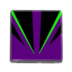 Rays Light Chevron Purple Green Black Line Memory Card Reader (square) by Mariart