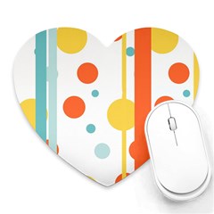 Stripes Dots Line Circle Vertical Yellow Red Blue Polka Heart Mousepads by Mariart