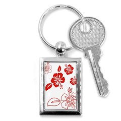 Hawaiian Flower Red Sunflower Key Chains (rectangle)  by Mariart