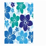 Hibiscus Flowers Green Blue White Hawaiian Small Garden Flag (Two Sides) Back