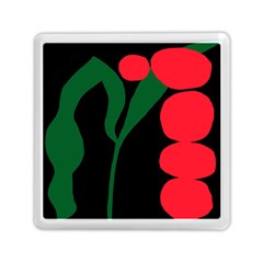 Illustrators Portraits Plants Green Red Polka Dots Memory Card Reader (square)  by Mariart