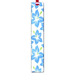 Hibiscus Flowers Seamless Blue Large Book Marks by Mariart