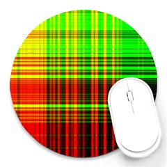 Line Light Neon Red Green Round Mousepads by Mariart