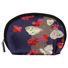 Original Butterfly Carnation Accessory Pouches (large)  by Mariart