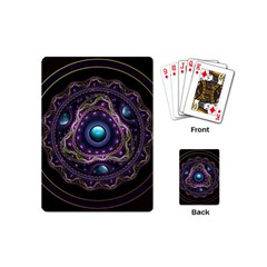 Beautiful Turquoise And Amethyst Fractal Jewelry Playing Cards (mini)  by jayaprime