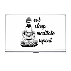 Eat, Sleep, Meditate, Repeat  Business Card Holders by Valentinaart