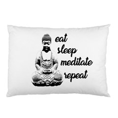 Eat, Sleep, Meditate, Repeat  Pillow Case by Valentinaart