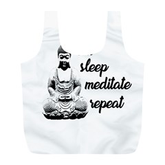 Eat, Sleep, Meditate, Repeat  Full Print Recycle Bags (l)  by Valentinaart