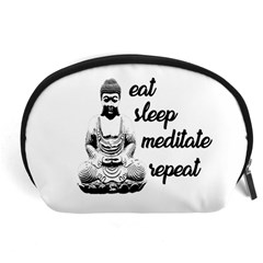 Eat, Sleep, Meditate, Repeat  Accessory Pouches (large)  by Valentinaart