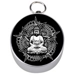Ornate Buddha Silver Compasses Front