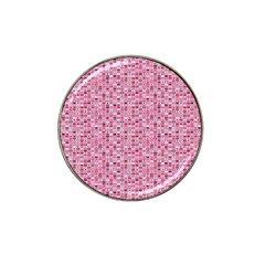 Abstract Pink Squares Hat Clip Ball Marker (4 Pack) by BangZart