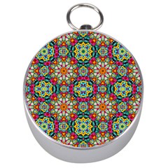 Jewel Tiles Kaleidoscope Silver Compasses by WolfepawFractals