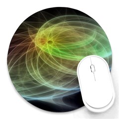 Yellow Smoke Round Mousepads by BangZart