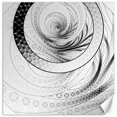 Enso, A Perfect Black And White Zen Fractal Circle Canvas 16  X 16   by jayaprime